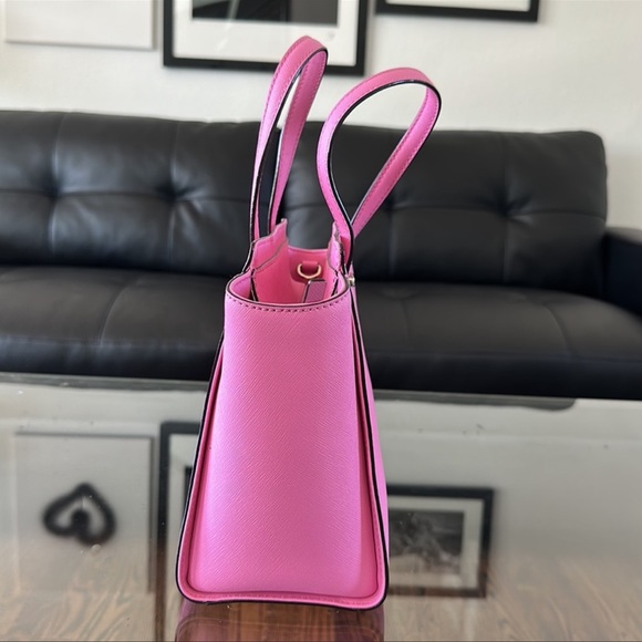 EUC Kate Spade Pink leather handbag satchel purse crossbody - Picture 7 of 16